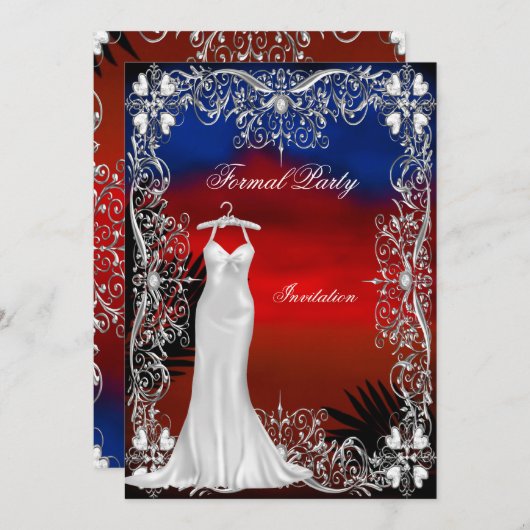 Förmliche Party Einladung 2 (Vorne/Hinten)