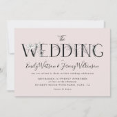 Förmliche rosa Mussbläserbriefe zur Einladung (Vorderseite)