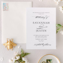 Förmliche Schwarz-Weiß-Kalligrafie-Hochzeit