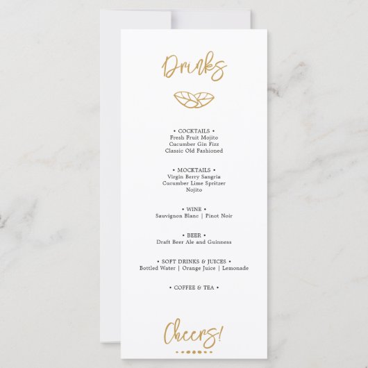 Förmliche Schwarz-weiße Blätter Dinner & Drinks Me (Rückseite)