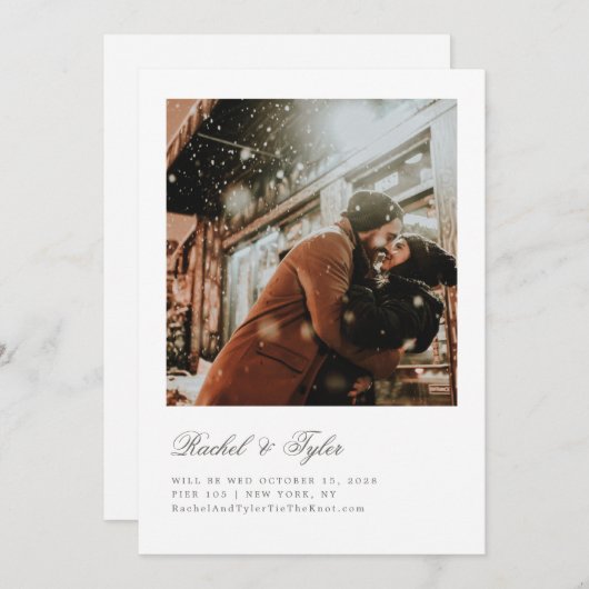 förmliche Verlobung Save the Date Einladung (Vorne/Hinten)