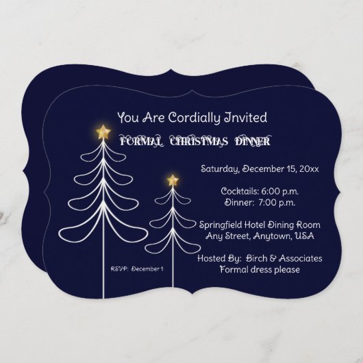 Förmliche Weihnachtsfeiertage im Unternehmen Einladung (Vorne/Hinten)