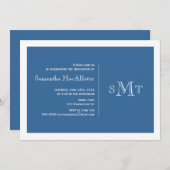 Förmlicher Abschluss Einladung - blau (Vorne/Hinten)