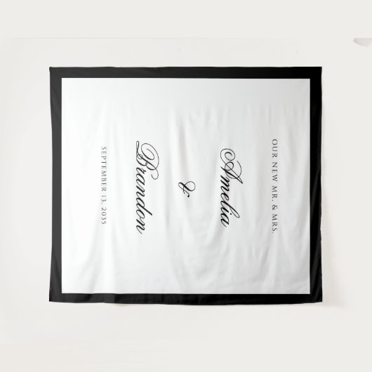 Förmlicher Hintergrund für klassische Schwarz-Weiß Wandteppich (Vorderseite (Horizontal))