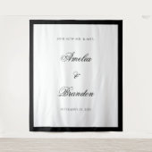 Förmlicher Hintergrund für klassische Schwarz-Weiß Wandteppich (Vorderseite)