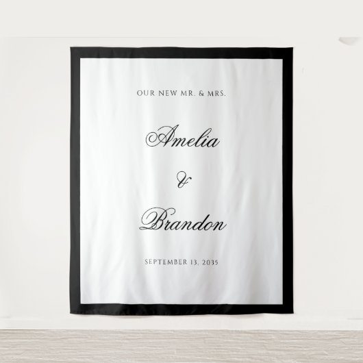 Förmlicher Hintergrund für klassische Schwarz-Weiß Wandteppich (Vorderseite)