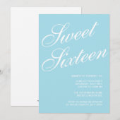 Förmliches Blaues Süß 16 Einladungen (Vorne/Hinten)