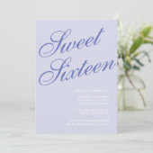 Förmliches Blaues Süß 16 Einladungen (Stehend Vorderseite)