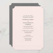 Förmliches & elegantes Blush Ticket Einladung zur (Vorne/Hinten)