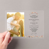 Förmliches farbiges, blumengeschmücktes Foto Horiz Acryleinladungen (Insitu (Handheld))