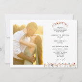 Förmliches farbiges, blumengeschmücktes Foto Horiz Einladung (Vorderseite)