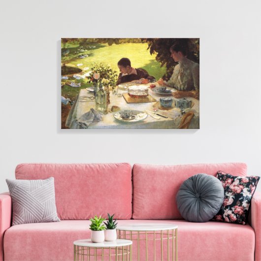 Förmliches Frühstück im Garten Leinwanddruck (Insitu (Wohnzimmer))