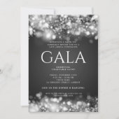 Förmliches Gala-Ball Silber-Funkelleuchten Einladung (Vorderseite)