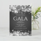 Förmliches Gala-Ball Silber-Funkelleuchten Einladung (Stehend Vorderseite)