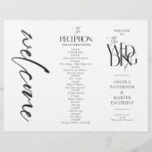 Förmliches Hochzeitsprogramm Schwarz-weiß (Vorderseite)