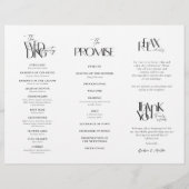 Förmliches Hochzeitsprogramm Schwarz-weiß (Rückseite)