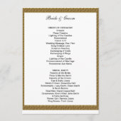 Förmliches Hochzeitsprogramm Weiß und Gold Programm (Vorderseite)