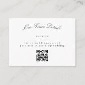 Förmliches klassisches Elegant Wedding QR CODE DET Mitteilungskarte (Rückseite)