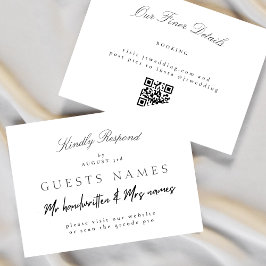 Förmliches klassisches Elegant Wedding QR CODE DET Mitteilungskarte
