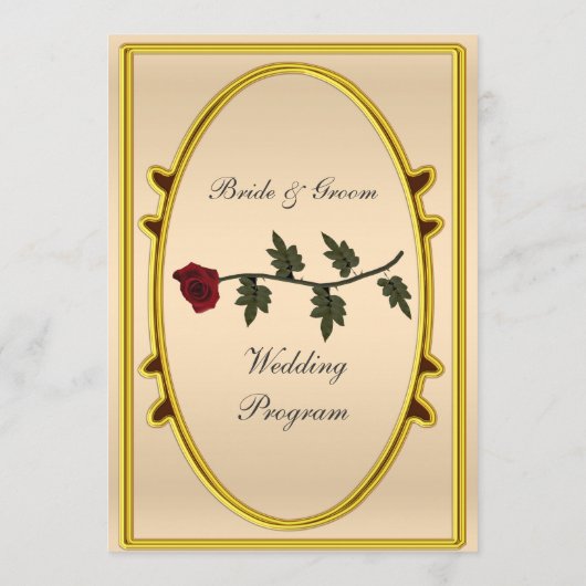 Förmliches klassisches Hochzeitsprogramm Programm (Rückseite)