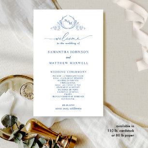 Förmliches Mit Monogramm Hochzeitsprogramm
