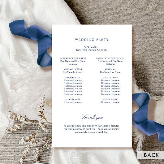 Förmliches Mit Monogramm Hochzeitsprogramm für Nav