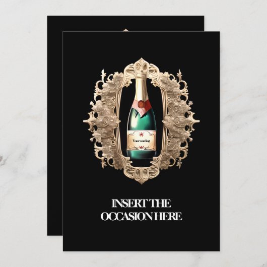 Förmliches Party aus schwarzer Krawatte Einladung (Vorne/Hinten)