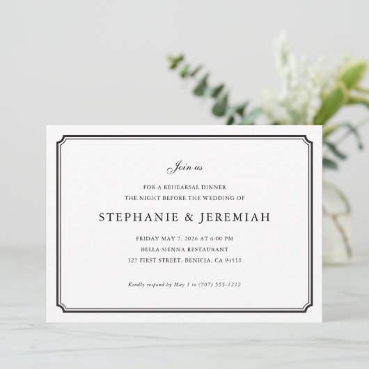 Förmliches Probe Einladung (Stehend Vorderseite)