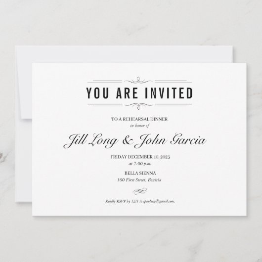 Förmliches Probe Einladung (Vorderseite)