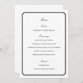 Förmliches Schwarz-Weiß-Erntedank Menükarte (Vorne/Hinten)