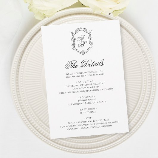 Förmliches Schwarz-Weiß-Wappen Begleitkarte