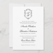 Förmliches Schwarz-Weiß-Wappen Einladung (Vorderseite)