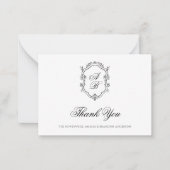 Förmliches Schwarz-Weiß-Wappen Mitteilungskarte (Vorderseite)