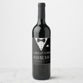 Förmliches Tuxedo Grooms Wedding Wine Bottle Label Weinetikett (Vorderseite)