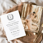 Förmliches Wappen Monogramm Foto Hochzeit Einladung