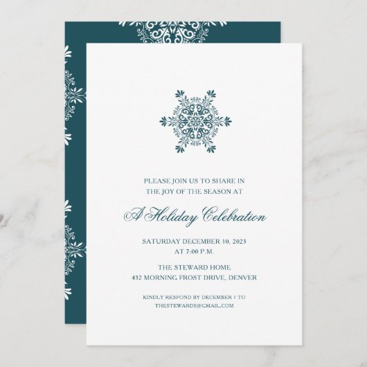 Förmliches WeihnachtsParty Einladung (Vorne/Hinten)