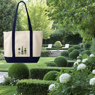 Formschnittbaum-Monogramm-Kontrastfarbe Canvas Tragetasche