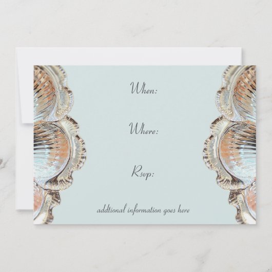 Formschönes Silber Servierplatter Einladung (Rückseite)