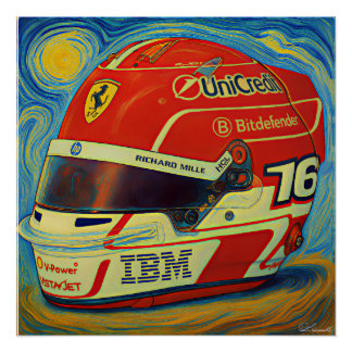 Formula Eins Leclerc Helm Poster