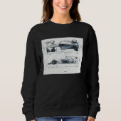 Formula Racing Car Blueprint Mechanical Engineerin Sweatshirt (Vorderseite)