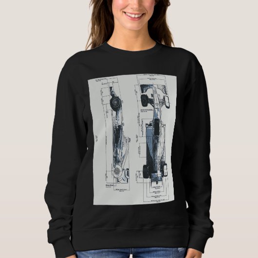 Formula Racing Car Blueprint Mechanical Engineerin Sweatshirt (Vorderseite)