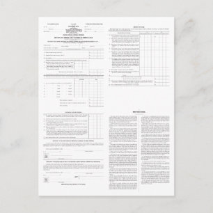 Formular 1040 für die ursprüngliche Einkommensteue Postkarte