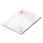 Formular für Bestellungen von Backwaren mit Kondit Notizblock (Rotiert)