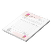 Formular für Bestellungen von Backwaren mit Kondit Notizblock (Rotiert)