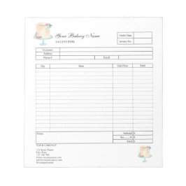 Formular für Bestellungen von Backwaren mit Kondit Notizblock