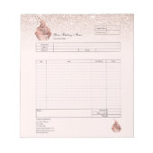 Formular für Bestellungen von Backwaren mit Kondit Notizblock (Vorderseite)