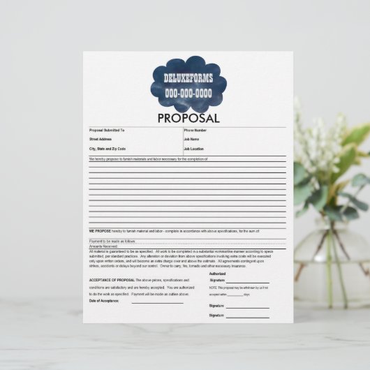 Formular für den Vorschlag für farbenfrohe blaue W (Stehend Vorderseite)