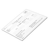 Formular für die Bestellung der Konditorei hinzufü Notizblock (angewinkelt)