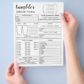 Formular für die Bestellung der Tasse Tumbler Flyer (Hand)