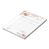 Formular für die Bestellung von Backwaren mit Kond Notizblock (Rotiert)